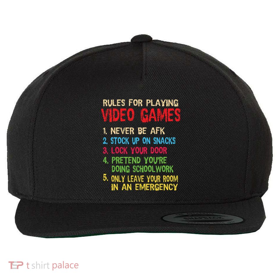 Funny Gamer Boys Teens Saying Rules For Playing Video Games Wool Snapback Cap