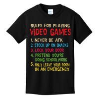 Funny Gamer Boys Teens Saying Rules For Playing Video Games Kids T-Shirt