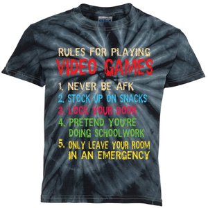 Funny Gamer Boys Teens Saying Rules For Playing Video Games Kids Tie-Dye T-Shirt