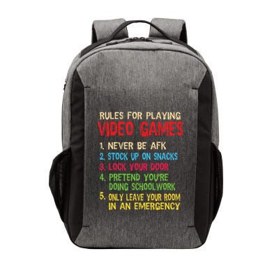 Funny Gamer Boys Teens Saying Rules For Playing Video Games Vector Backpack