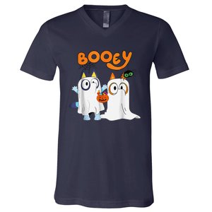 Funny Ghost Booey Halloween Spooky Season V-Neck T-Shirt