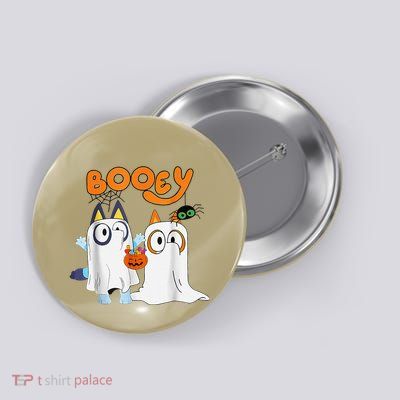 Funny Ghost Booey Halloween Spooky Season Button