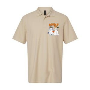 Funny Ghost Booey Halloween Spooky Season Softstyle Adult Sport Polo