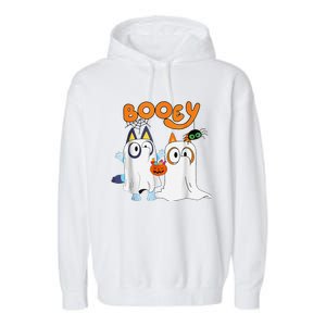 Funny Ghost Booey Halloween Spooky Season Garment-Dyed Fleece Hoodie