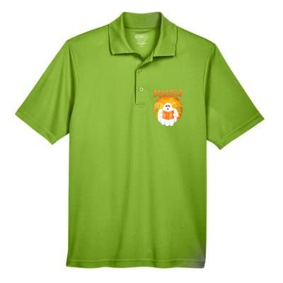 Fun Graphic Booooks Ghost Boo Read Books Halloween Gift Men's Origin Performance Pique Polo