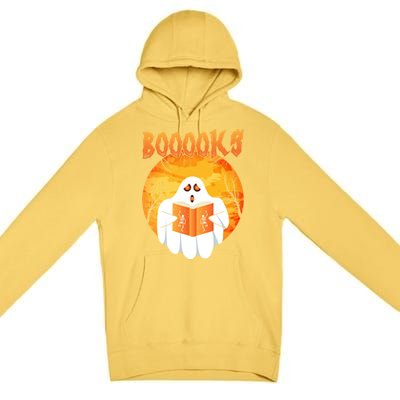 Fun Graphic Booooks Ghost Boo Read Books Halloween Gift Premium Pullover Hoodie