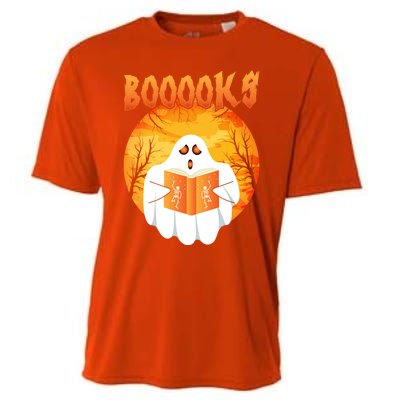 Fun Graphic Booooks Ghost Boo Read Books Halloween Gift Cooling Performance Crew T-Shirt