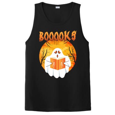 Fun Graphic Booooks Ghost Boo Read Books Halloween Gift PosiCharge Competitor Tank