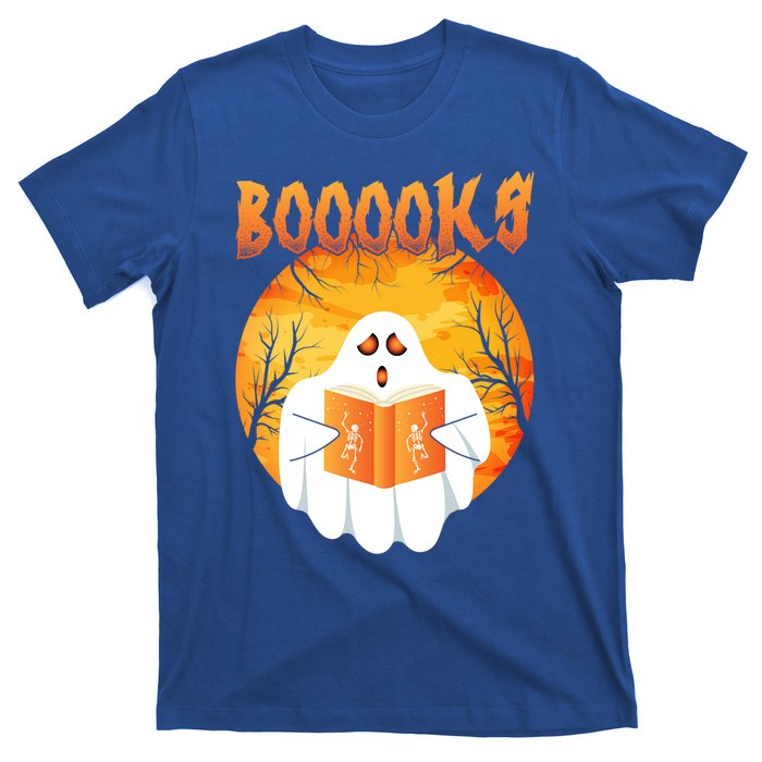 Fun Graphic Booooks Ghost Boo Read Books Halloween Gift T-Shirt