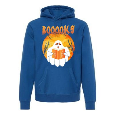 Fun Graphic Booooks Ghost Boo Read Books Halloween Gift Premium Hoodie