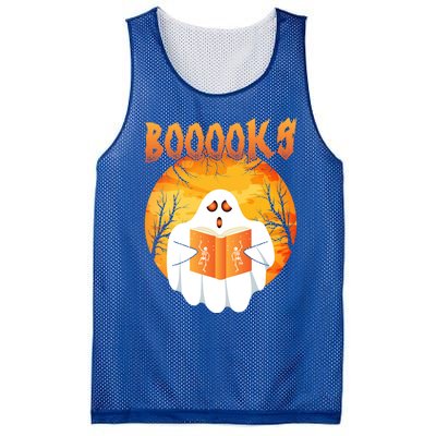 Fun Graphic Booooks Ghost Boo Read Books Halloween Gift Mesh Reversible Basketball Jersey Tank