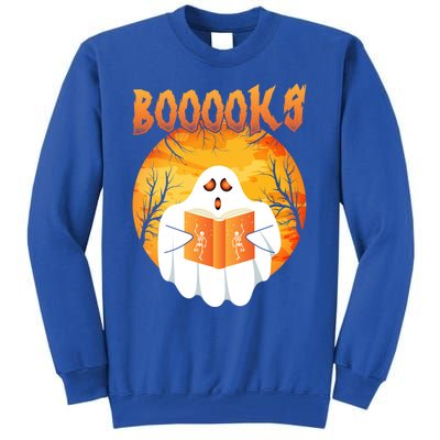 Fun Graphic Booooks Ghost Boo Read Books Halloween Gift Tall Sweatshirt