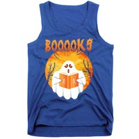 Fun Graphic Booooks Ghost Boo Read Books Halloween Gift Tank Top