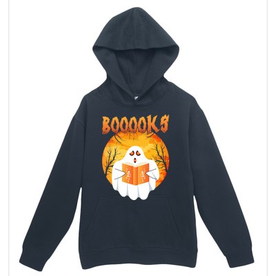 Fun Graphic Booooks Ghost Boo Read Books Halloween Gift Urban Pullover Hoodie