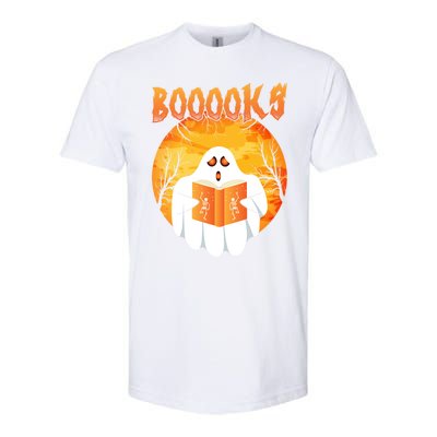 Fun Graphic Booooks Ghost Boo Read Books Halloween Gift Softstyle CVC T-Shirt