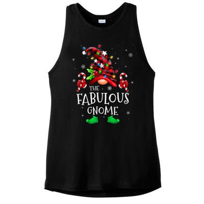 Fabulous Gnome Buffalo Plaid Matching Family Christmas Ladies PosiCharge Tri-Blend Wicking Tank