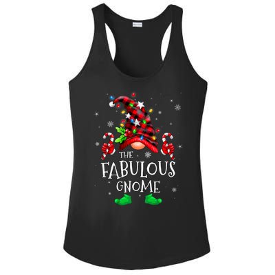 Fabulous Gnome Buffalo Plaid Matching Family Christmas Ladies PosiCharge Competitor Racerback Tank