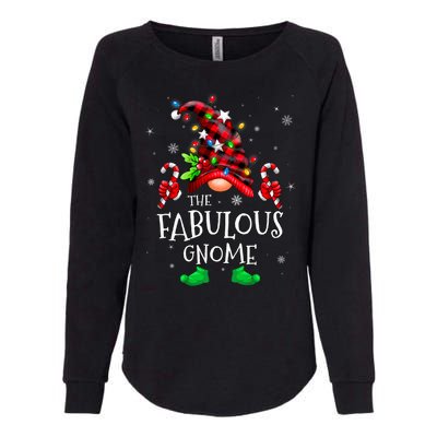 Fabulous Gnome Buffalo Plaid Matching Family Christmas Womens California Wash Sweatshirt