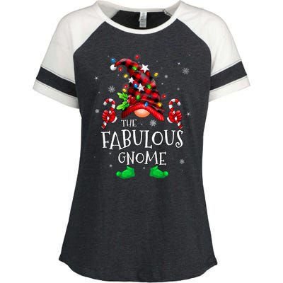 Fabulous Gnome Buffalo Plaid Matching Family Christmas Enza Ladies Jersey Colorblock Tee