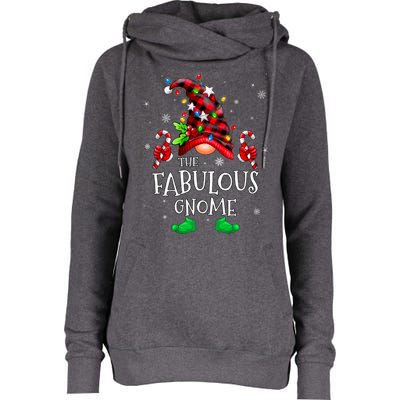 Fabulous Gnome Buffalo Plaid Matching Family Christmas Womens Funnel Neck Pullover Hood