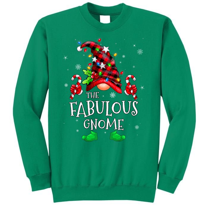 Fabulous Gnome Buffalo Plaid Matching Family Christmas Sweatshirt