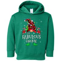 Fabulous Gnome Buffalo Plaid Matching Family Christmas Toddler Hoodie