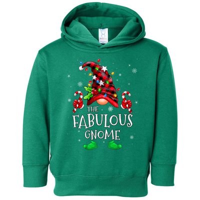 Fabulous Gnome Buffalo Plaid Matching Family Christmas Toddler Hoodie