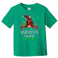 Fabulous Gnome Buffalo Plaid Matching Family Christmas Toddler T-Shirt