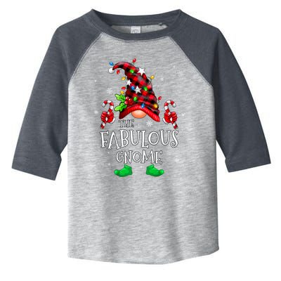 Fabulous Gnome Buffalo Plaid Matching Family Christmas Toddler Fine Jersey T-Shirt