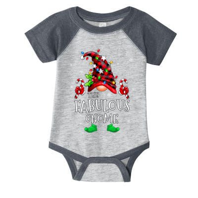 Fabulous Gnome Buffalo Plaid Matching Family Christmas Infant Baby Jersey Bodysuit