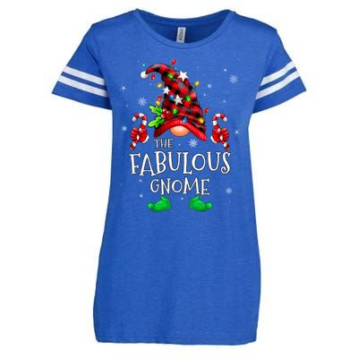 Fabulous Gnome Buffalo Plaid Matching Family Christmas Enza Ladies Jersey Football T-Shirt