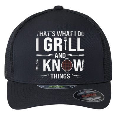 Funny Grilling BBQ Barbecue Smoking Meat Smoker Grill Lover Flexfit Unipanel Trucker Cap