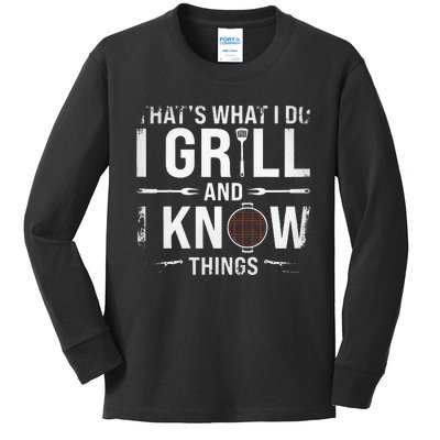 Funny Grilling BBQ Barbecue Smoking Meat Smoker Grill Lover Kids Long Sleeve Shirt