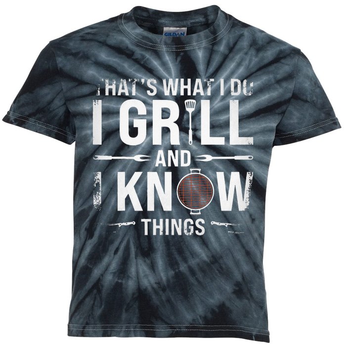 Funny Grilling BBQ Barbecue Smoking Meat Smoker Grill Lover Kids Tie-Dye T-Shirt