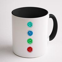 Four Groovy Buttons Blue Cat Funny Halloween Custom Mug