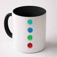 Four Groovy Buttons Blue Cat Funny Halloween Custom Mug