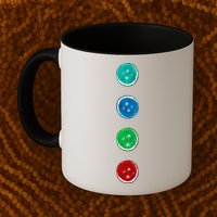 Four Groovy Buttons Blue Cat Funny Halloween Custom Mug