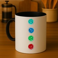 Four Groovy Buttons Blue Cat Funny Halloween Custom Mug