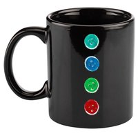 Four Groovy Buttons Blue Cat Funny Halloween Custom 11oz C Handle Ceramic Mug