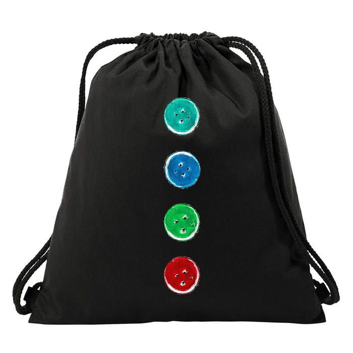 Four Groovy Buttons Blue Cat Funny Halloween Custom Drawstring Bag