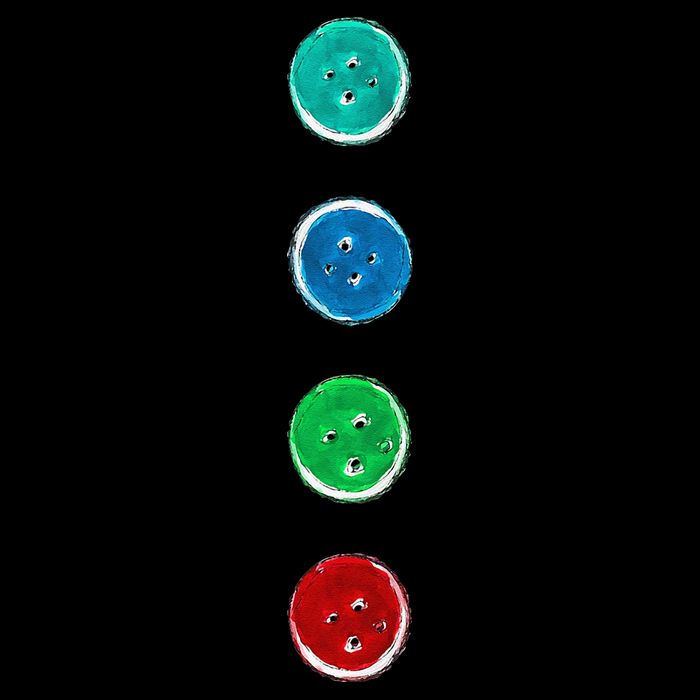 Four Groovy Buttons Blue Cat Funny Halloween Custom Drawstring Bag