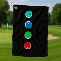 Four Groovy Buttons Blue Cat Funny Halloween Custom Golf Towel