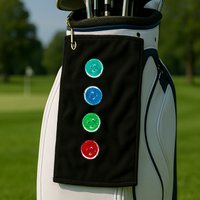 Four Groovy Buttons Blue Cat Funny Halloween Custom Golf Towel