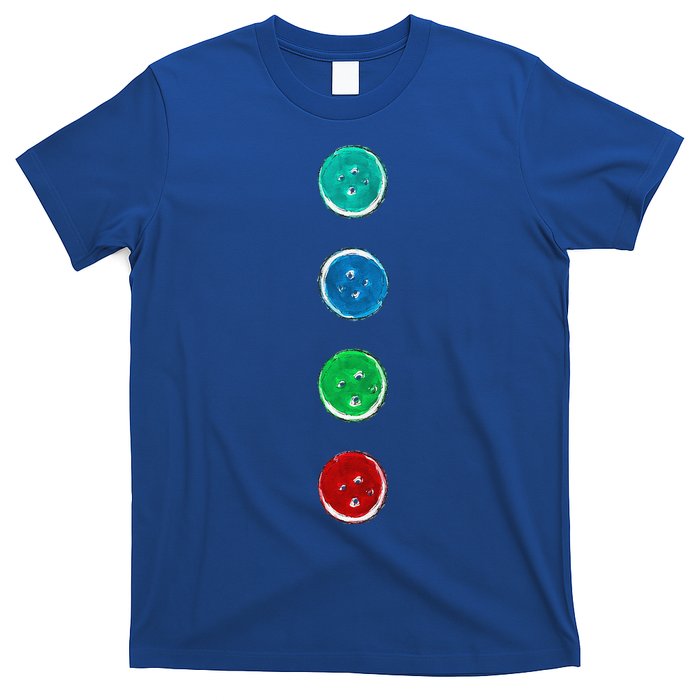 Four Groovy Buttons Blue Cat Funny Halloween Custom T-Shirt