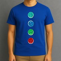Four Groovy Buttons Blue Cat Funny Halloween Custom T-Shirt