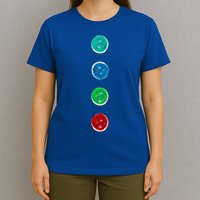 Four Groovy Buttons Blue Cat Funny Halloween Custom T-Shirt