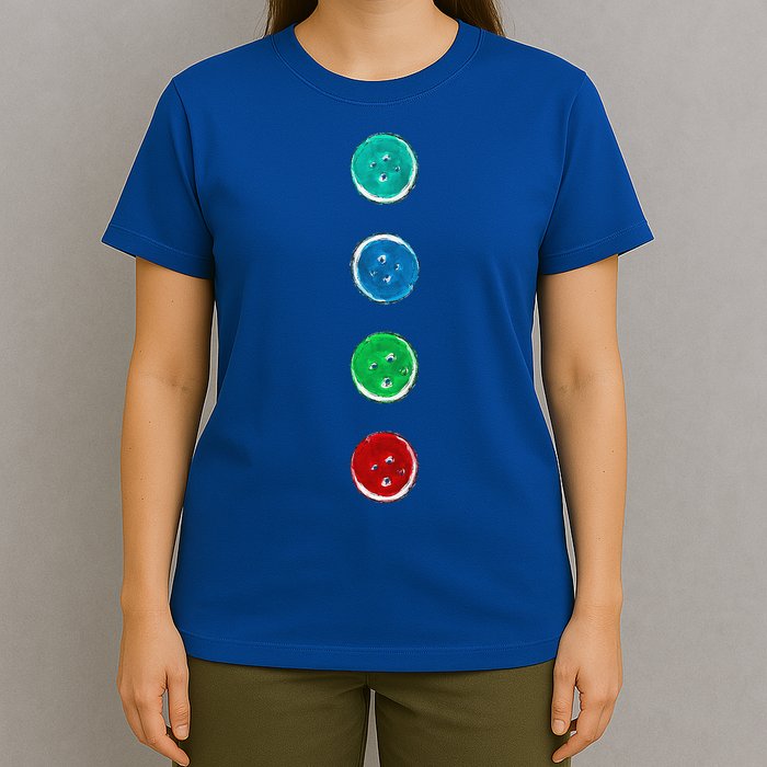 Four Groovy Buttons Blue Cat Funny Halloween Custom T-Shirt