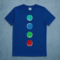 Four Groovy Buttons Blue Cat Funny Halloween Custom T-Shirt