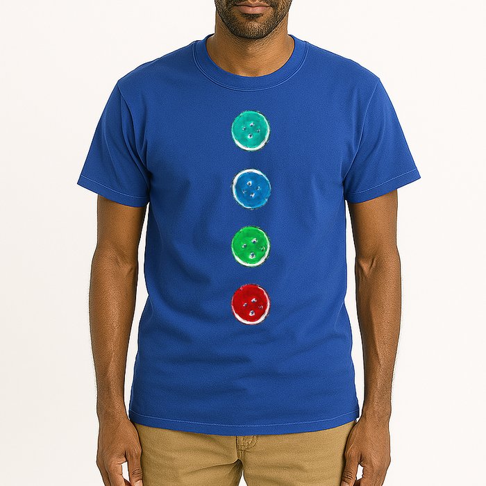 Four Groovy Buttons Blue Cat Funny Halloween Custom Tall T-Shirt