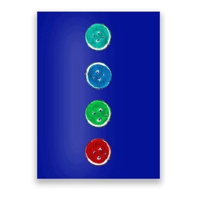 Four Groovy Buttons Blue Cat Funny Halloween Custom Poster